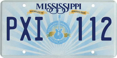 MS license plate PXI112