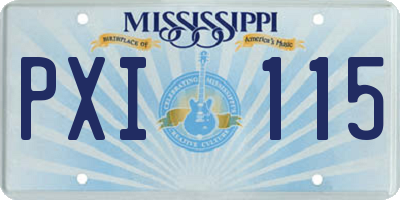 MS license plate PXI115