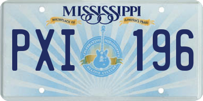 MS license plate PXI196