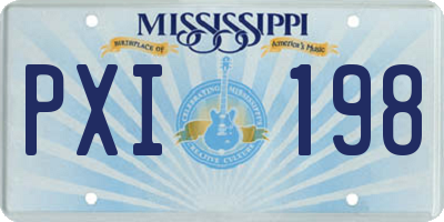 MS license plate PXI198