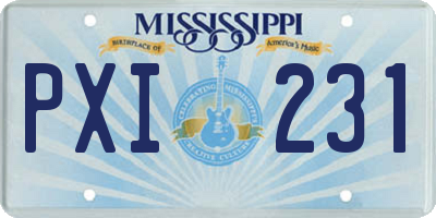 MS license plate PXI231