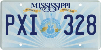 MS license plate PXI328