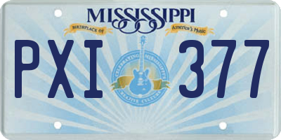 MS license plate PXI377