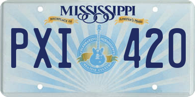 MS license plate PXI420