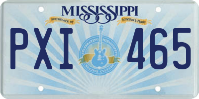 MS license plate PXI465