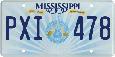 MS license plate PXI478