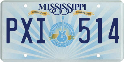 MS license plate PXI514