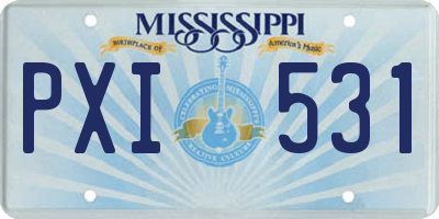 MS license plate PXI531