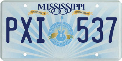 MS license plate PXI537