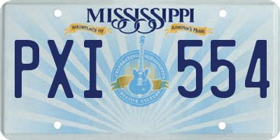 MS license plate PXI554