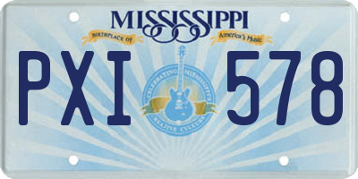 MS license plate PXI578