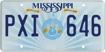 MS license plate PXI646
