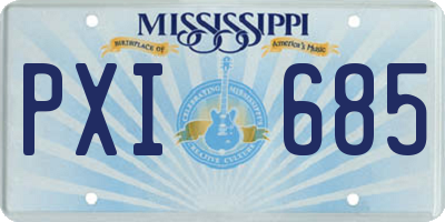 MS license plate PXI685
