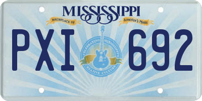 MS license plate PXI692