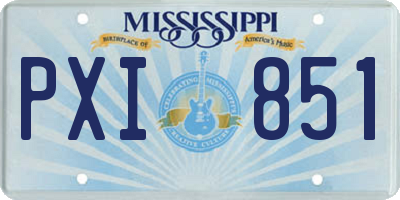 MS license plate PXI851