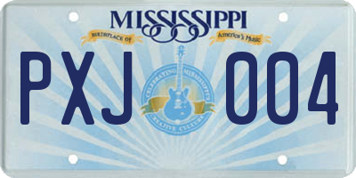 MS license plate PXJ004