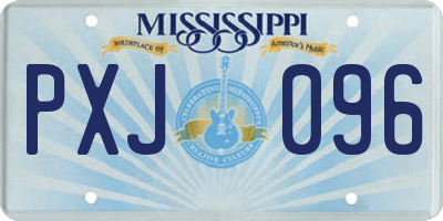 MS license plate PXJ096