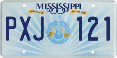 MS license plate PXJ121