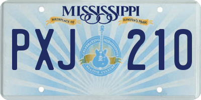 MS license plate PXJ210