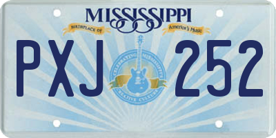 MS license plate PXJ252