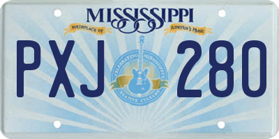 MS license plate PXJ280