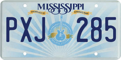 MS license plate PXJ285