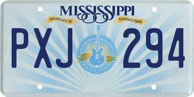 MS license plate PXJ294