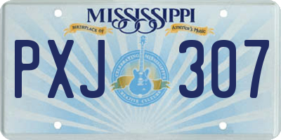 MS license plate PXJ307