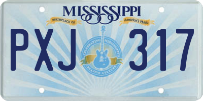 MS license plate PXJ317