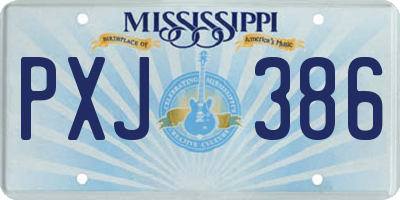 MS license plate PXJ386