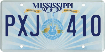 MS license plate PXJ410