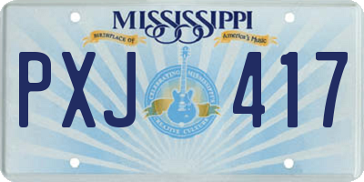 MS license plate PXJ417