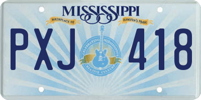 MS license plate PXJ418