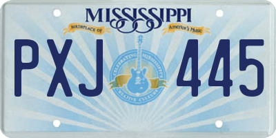 MS license plate PXJ445