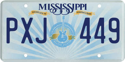 MS license plate PXJ449