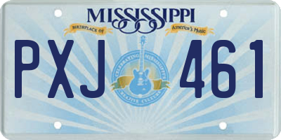 MS license plate PXJ461