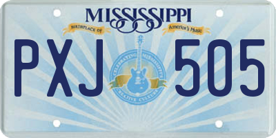 MS license plate PXJ505