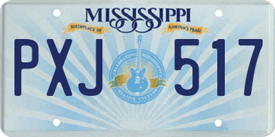 MS license plate PXJ517