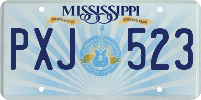 MS license plate PXJ523
