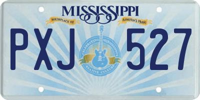 MS license plate PXJ527