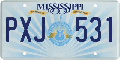 MS license plate PXJ531