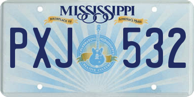 MS license plate PXJ532