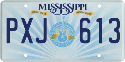 MS license plate PXJ613