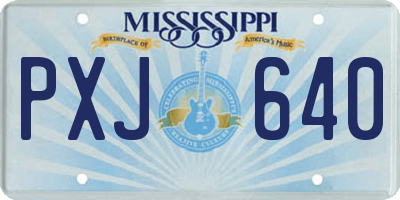 MS license plate PXJ640