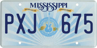 MS license plate PXJ675