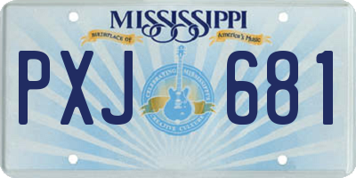 MS license plate PXJ681