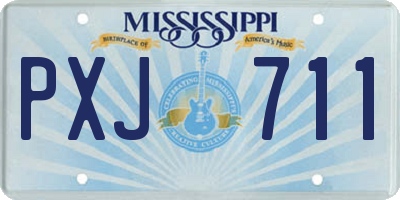 MS license plate PXJ711
