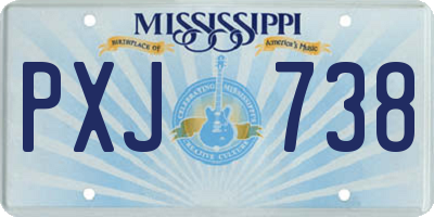 MS license plate PXJ738