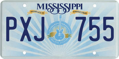 MS license plate PXJ755