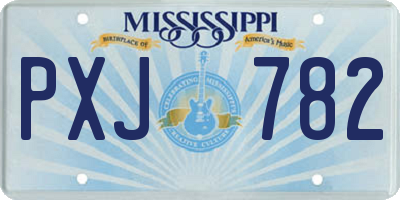 MS license plate PXJ782